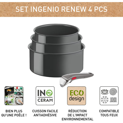 Batterie de cuisine TEFAL Ingenio Renew 4pcs L2609402