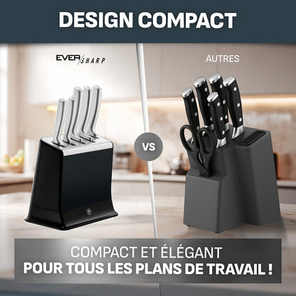 Bloc couteaux TEFAL Eversharp Pro inox 5pcs + ciseaux