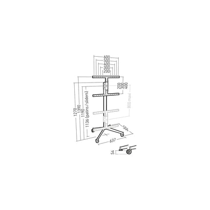 Pied TV ERARD KANA1400XL METAL 40 à 80 pouces
