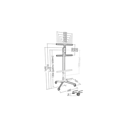 Pied TV ERARD KANA 1600XXL METAL 40 A 80 pouces