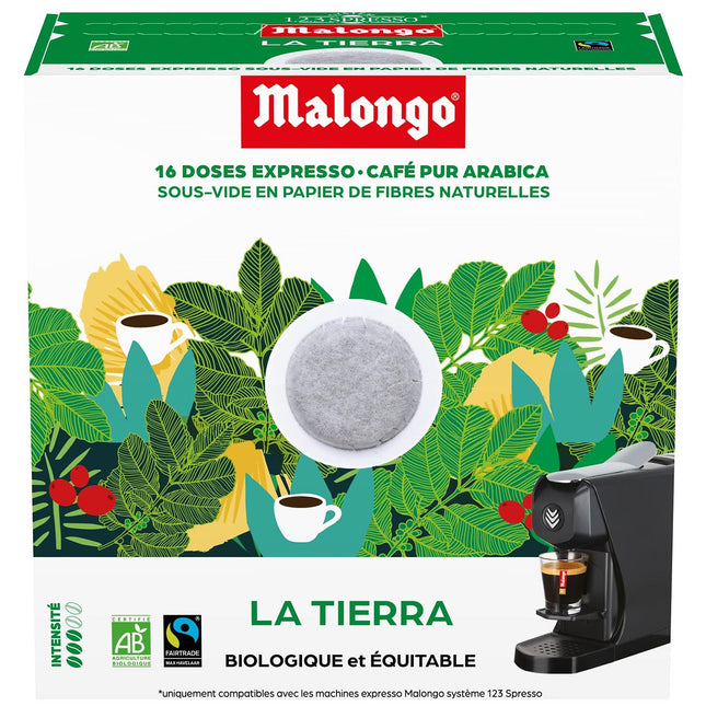 Dosette MALONGO 123 spresso la tierra bio ce (4X4)/10