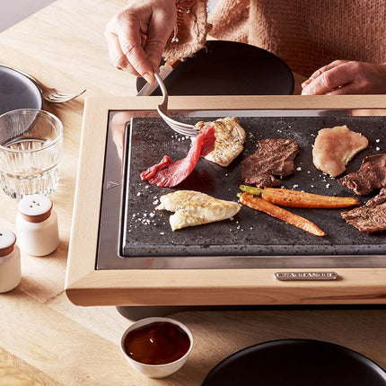 Pierre à cuire LAGRANGE Grill' Pierre® Deluxe bois clair à poser, 37.3x23.4 cm