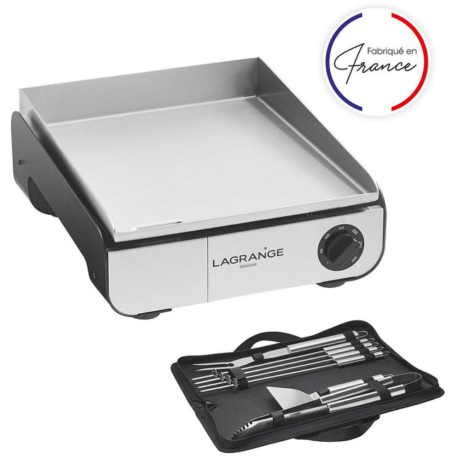 Plancha électrique LAGRANGE Pro 35S noir à poser, 40x35 cm + kit d'accessoires