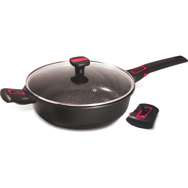 Sauteuse BAUMALU avec couvercle verre granit pro 28