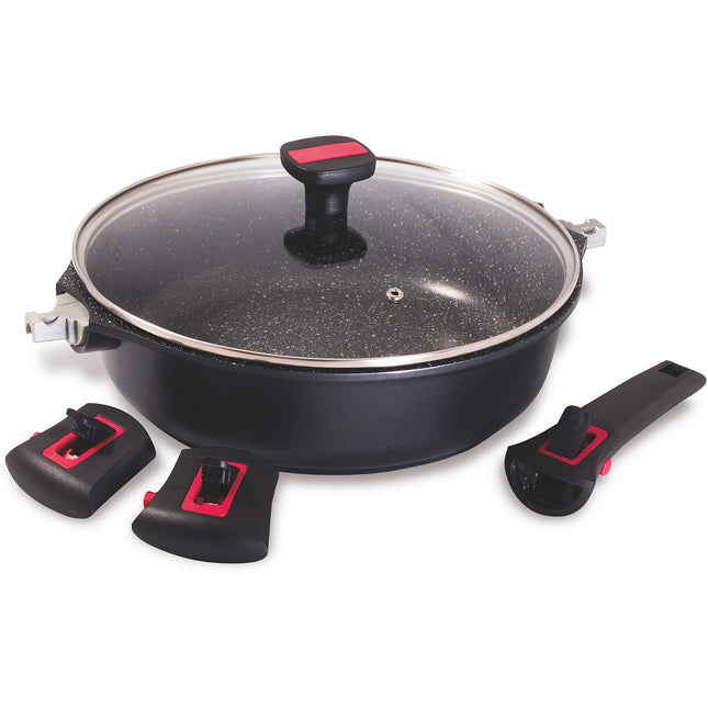 Sauteuse BAUMALU avec couvercle verre granit pro 28