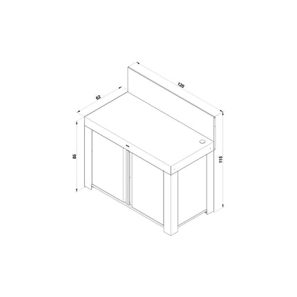 Chariot Plancha ENO Felix Inox/acier 2 portes comaptible planchas ENO