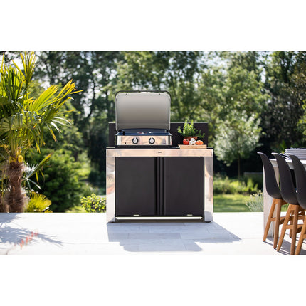 Chariot Plancha ENO Felix Inox/acier 2 portes comaptible planchas ENO