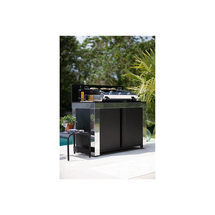 Chariot Plancha ENO Felix Inox/acier 2 portes comaptible planchas ENO