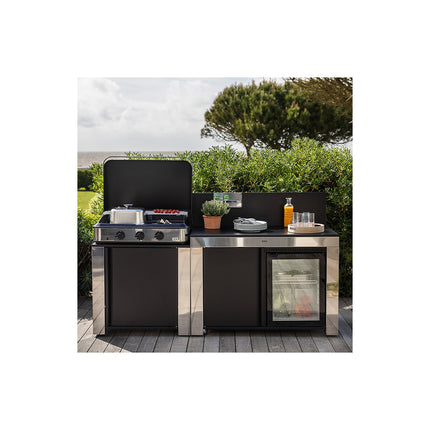 Chariot Plancha ENO Felix Inox/acier 2 portes comaptible planchas ENO