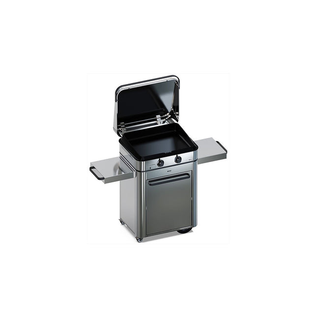 Plancha gaz ENO Enosign 65 inox 2 brûleurs sur chariot, 56x40 cm