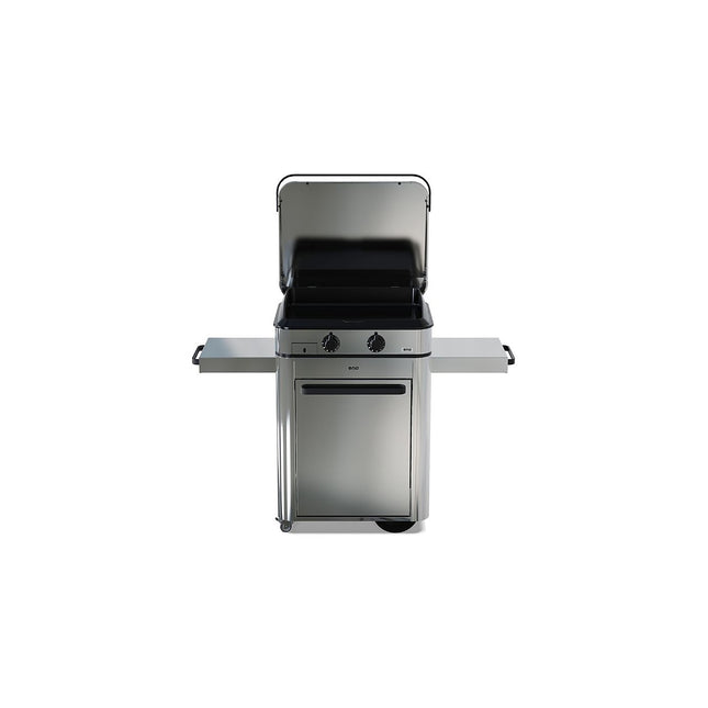 Plancha gaz ENO Enosign 65 inox 2 brûleurs sur chariot, 56x40 cm