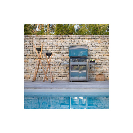Plancha gaz ENO Combo enosign 80 inox 3 brûleurs sur chariot, 69x40 cm