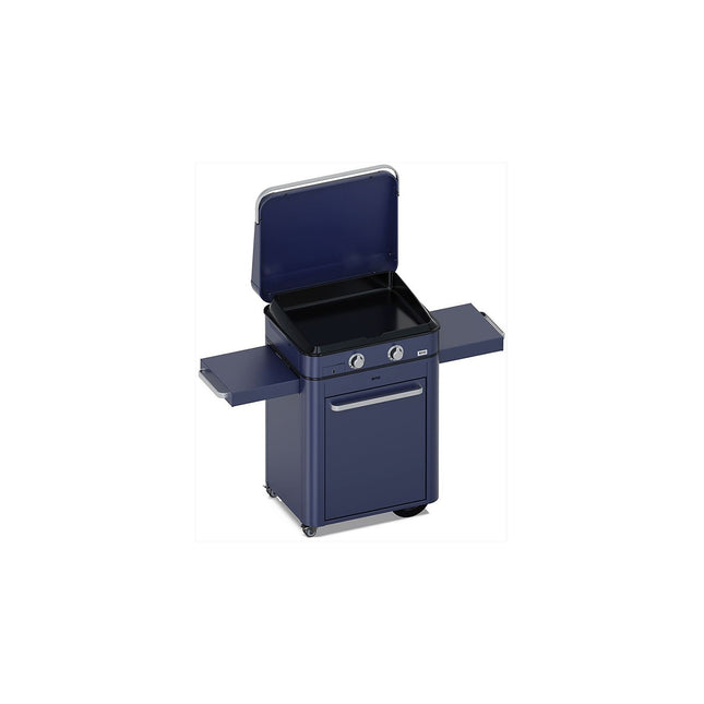 Plancha gaz ENO Enosign 65 bleu navy sur chariot, 56x40 cm