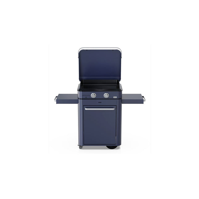 Plancha gaz ENO Enosign 65 bleu navy sur chariot, 56x40 cm