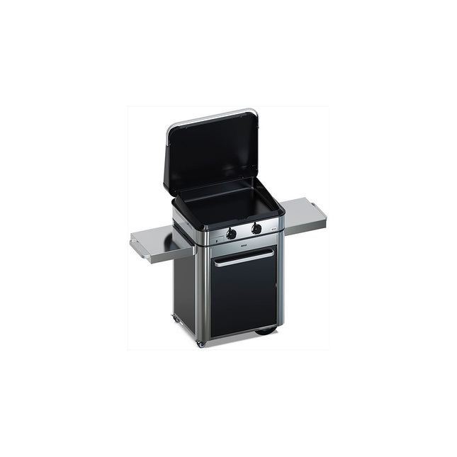 Plancha gaz ENO Combo Enosign 65 Inox et Noir sur chariot, 56x40 cm