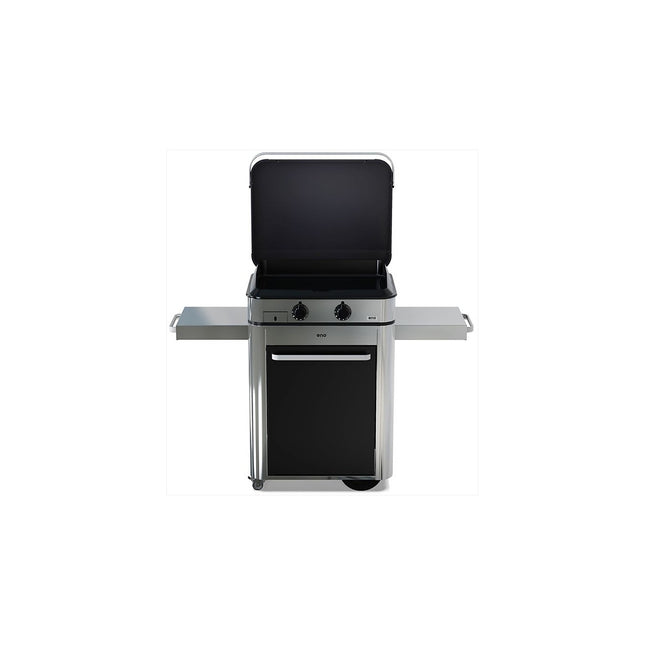 Plancha gaz ENO Combo Enosign 65 Inox et Noir sur chariot, 56x40 cm