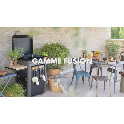 Plancha gaz ENO Fusion 60 Grise 2 brûleurs à poser, 57x39 cm