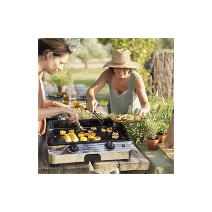 Plancha gaz ENO Fusion 60 Grise 2 brûleurs à poser, 57x39 cm