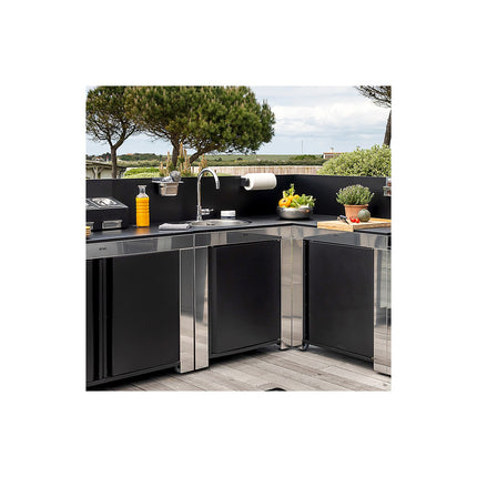 Cuisine extérieure ENO Évier rond-Noir et inox PMOD8503
