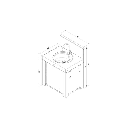 Cuisine extérieure ENO Évier rond-Noir et inox PMOD8503