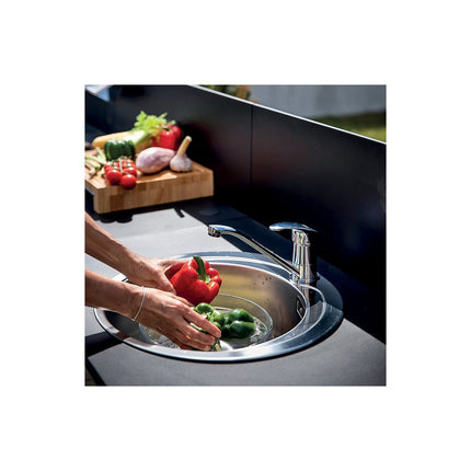 Cuisine extérieure ENO Évier rond-Noir et inox PMOD8503