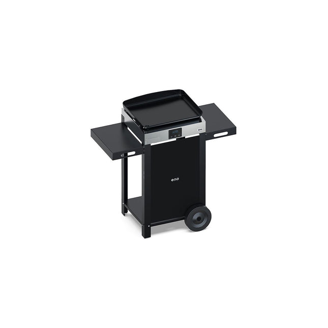 Plancha électrique ENO COMBO INITIAL 50 noir inox sur chariot, 48x38 cm