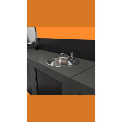 Meuble de cuisine extérieure ENO MODULO D'angle pour Kamado M et L Gris C