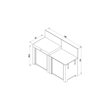 Meuble de cuisine extérieure ENO ESSENTIAL 2 Modules Grir Cargo PMOD702M