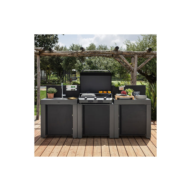 Meuble de cuisine extérieure ENO CLASSIC 3 Modules Gris Cargo PMOD703M