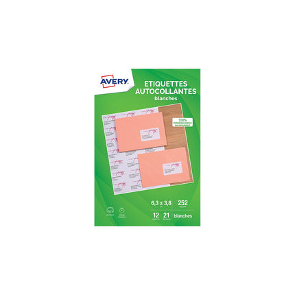 Etiquette AVERY Etiquettes adressage 63.5x38.1mm