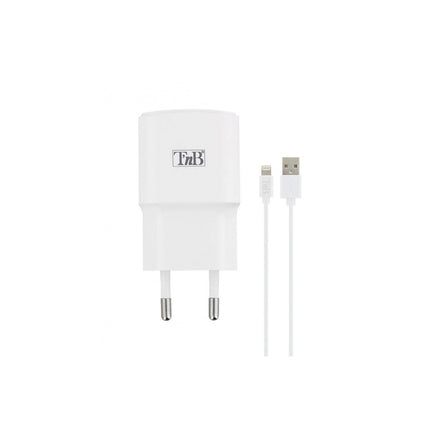 Chargeur secteu TNB USB 2.4A + Cable lightning blanc