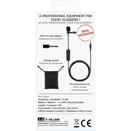 Micro TNB INFLUENCE Microphone cravate - port jack