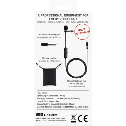 Micro TNB INFLUENCE Microphone cravate - port jack