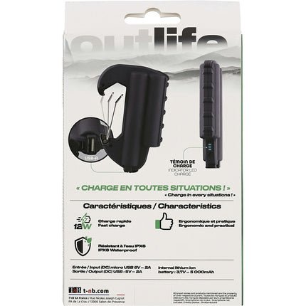 Batterie externe TNB 5000 mAh noir