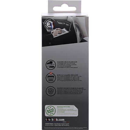 Chargeur allume cigare TNB 98W 2xUSB A et 3xUSB-C noir