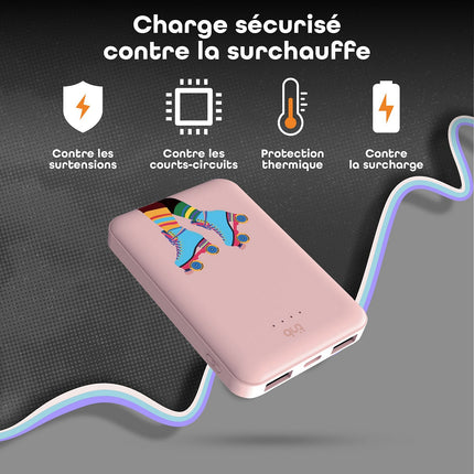 Batterie externe TNB 5000 mAh Design Roller Rose