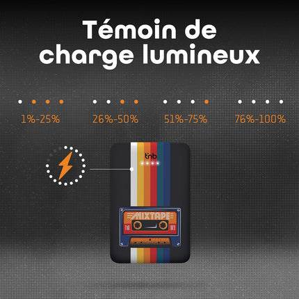 Batterie externe TNB 5000 mAh Design Roller Noir