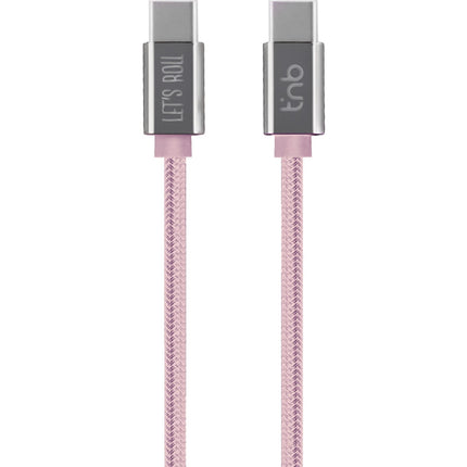 Câble USB C TNB USB-C/USB-C 1.5m nylon rose