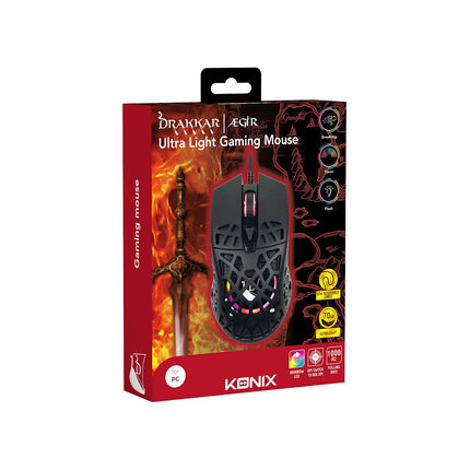 Souris Gamer Filaire KONIX DRAKKAR AEGIR ULTRA LIGHT MOUSE
