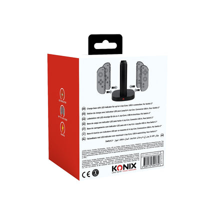 Chargeur KONIX Switch 2 JOYCON CHARGER X4
