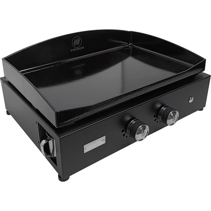 Plancha gaz LE MARQUIER Vintage Pure 260 noir 2 brûleurs à poser, 60x40 cm