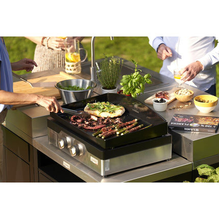 Meuble de cuisine extérieure LE MARQUIER cuisson avec tablette 80x55cm duo