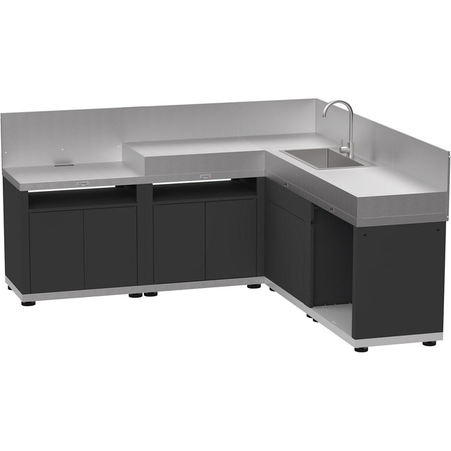 Cuisine extérieure LE MARQUIER d angle 5 elements avec credences duo