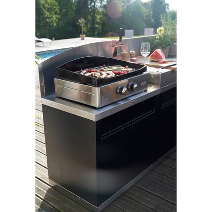 Cuisine extérieure LE MARQUIER d angle 5 elements avec credences duo