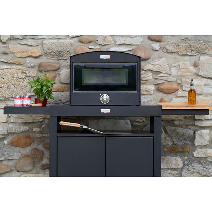 Meuble de cuisine extérieure LE MARQUIER 80 avec tablettes Noir DM80PPLTAE13