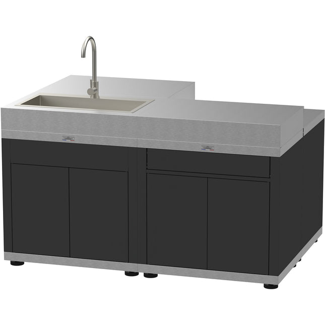 Meuble de cuisine extérieure LE MARQUIER CUISINE ILOT 4 ELEMENTS - DUO MC804ED