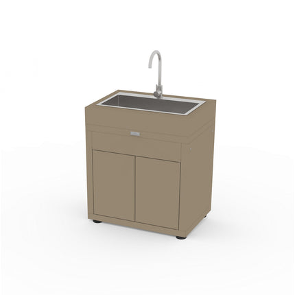 Meuble de cuisine extérieure LE MARQUIER ÉVIER INTÉGRÉ 80X55CM TAUPE MC80PEVE22
