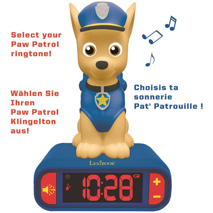 Réveil LEXIBOOK avec Veilleuse en 3D Pat Patrouille