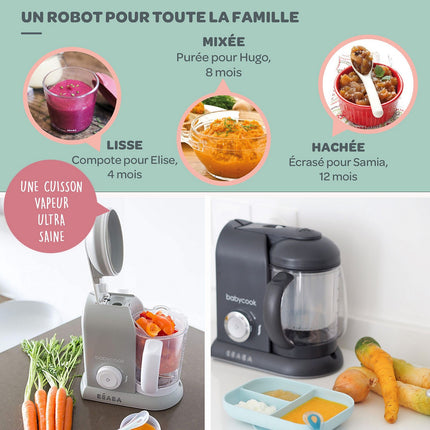 Mixeur Cuiseur Bébé BEABA Babycook solo grey