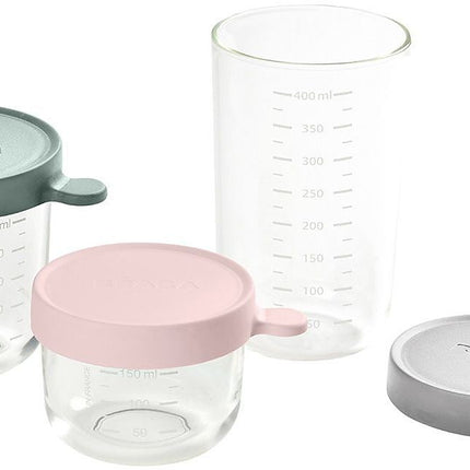 Pot de conservation BEABA 3 verres 150ml + 250ml + 400ml